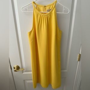 Banana Republic Yellow/Lemon Drop high neck sleeveless Sheath Dress/ size 8
